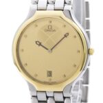 OMEGA De Ville Symbol K18 Gold Steel Quartz Mens Watch 196.0316