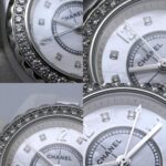 CHANEL J12 Diamond Bezel 8P H2572 Women's Watch White Ceramic x Stainless Steel 40445 - Image 9