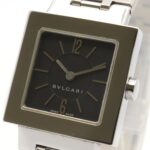 Bulgari BVLGARI Quadrato Watch, Stainless Steel, Women's, Black, SQ22SS - Image 3
