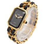 Chanel CHANEL PremiÃ¨re S Gold Plated (GP) Leather Strap Wo Black H0001 - Image 2
