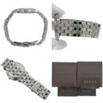 Gucci 5500M Watch f-24297 Silver White YA055305 Men's Stainless Steel Quartz 0163*** GUCCI Battery-Operated Dial Analog Date - Image 4