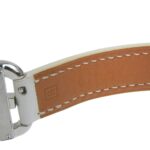 Like new HermÃ¨s Cape Cod CC1 210, â–¡R stamped, white dial, stainless steel/leather, 33mm x 23mm, quartz movement, women's watch - Image 6