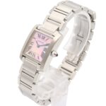Cartier Tank FranÃ§aise SM Watch, Stainless Steel, Ladies, Pink/Pink Shell, W51028Q3 - Image 2