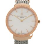 Unused Charriol Saint-Tropez Stainless Steel White Shell with Dial and Pink Gold Quartz Wristwatch 0595 CHARRIOL