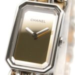 Chanel CHANEL PremiÃ¨re Rock Stainless Steel Leather Strap Ladies Gold Tone Mirror Finish H5583 - Image 3