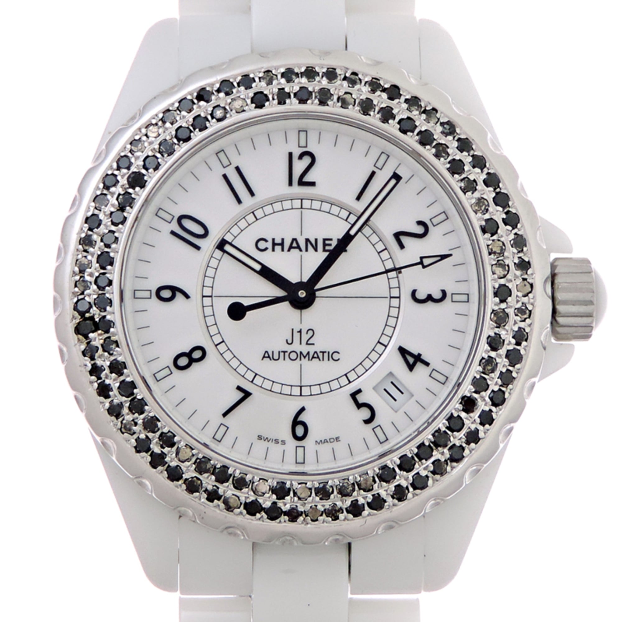 2000_dc4a56b5-1d81-4bc4-8a65-621b70709860.jpg Chanel J12 38MM Bezel with Black Diamonds, Women's Watch H0970 - Image 1