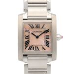 Cartier Tank FranÃ§aise SM Watch, Stainless Steel, Ladies, Pink/Pink Shell, W51028Q3