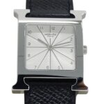 Hermes HERMES Boys' Watch Brand H-Watch Quartz QZ Stainless Steel SS Leather HH1.510 Silver Black â–¡A - Image 2