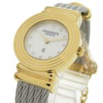 Unused Charriol Saint-Tropez 12-Piece Diamond Stainless Steel Watch with White Shell and Gold Dial, Quartz Movement, 0598 CHARRIOL - Image 2