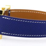 HERMES H Watch Gold Plated Leather Quartz Mens Watch HH1.510 - Image 3