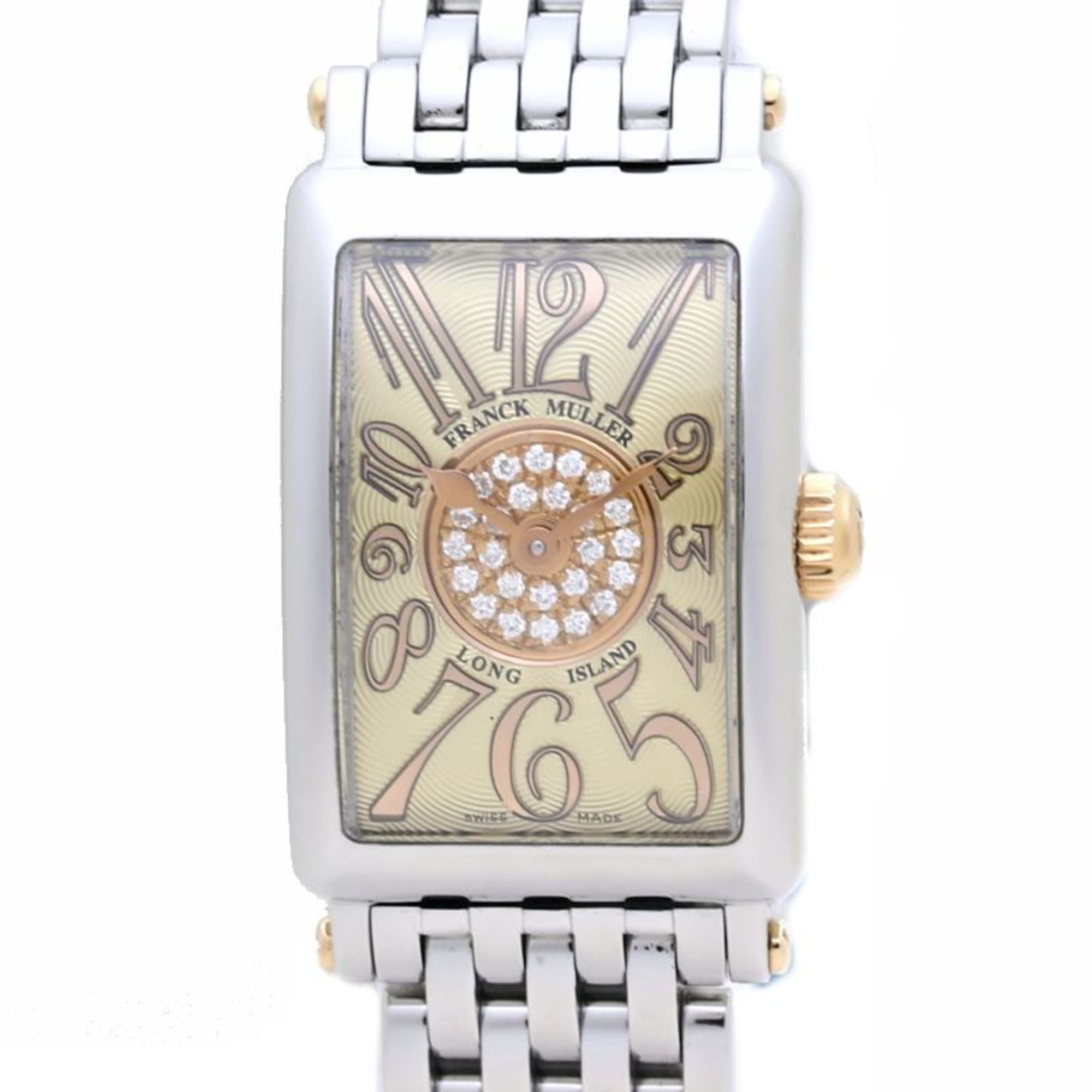 2000_df24a83f-7b39-419c-82fa-af3a50fa04c4.jpg FRANCK MULLER 802 REL CD 1P CP STG Long Island Petite Pastille Stainless Steel xK18PG Pink Gold Ladies 39538 Watch - Image 1
