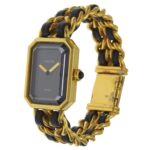 Chanel Premiere S Watch H0001 Gold Plated x Leather Black Quartz Analog Dial Ladies - Image 2