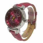 Louis Vuitton Tambour TRUNKS & BAGS wristwatch, total weight 34.8g, stainless steel, genuine leather strap, quartz movement, red dial, Q121N - Image 2