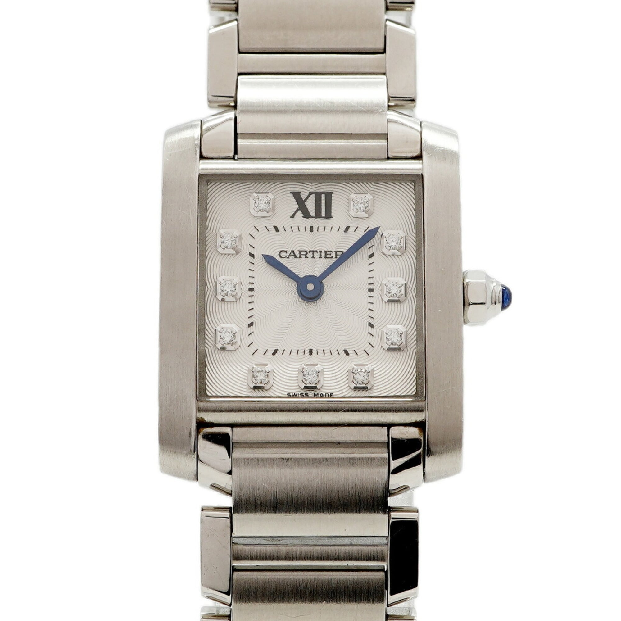 2000_e298146c-2eee-4915-895f-49e929a3fd87.jpg Cartier Tank Française SM Diamond WE110006 Silver Dial Wo - Image 1