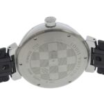 Louis Vuitton Tambour GM Watch QA073 Stainless Steel x Monogram Eclipse Canvas Quartz Analog Display Black Dial Men's - Image 6