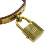 Hermes HERMES Wo Brand Kelly Quartz QZ GP Leather KE1.201 Gold Brown â—‹Y - Image 3