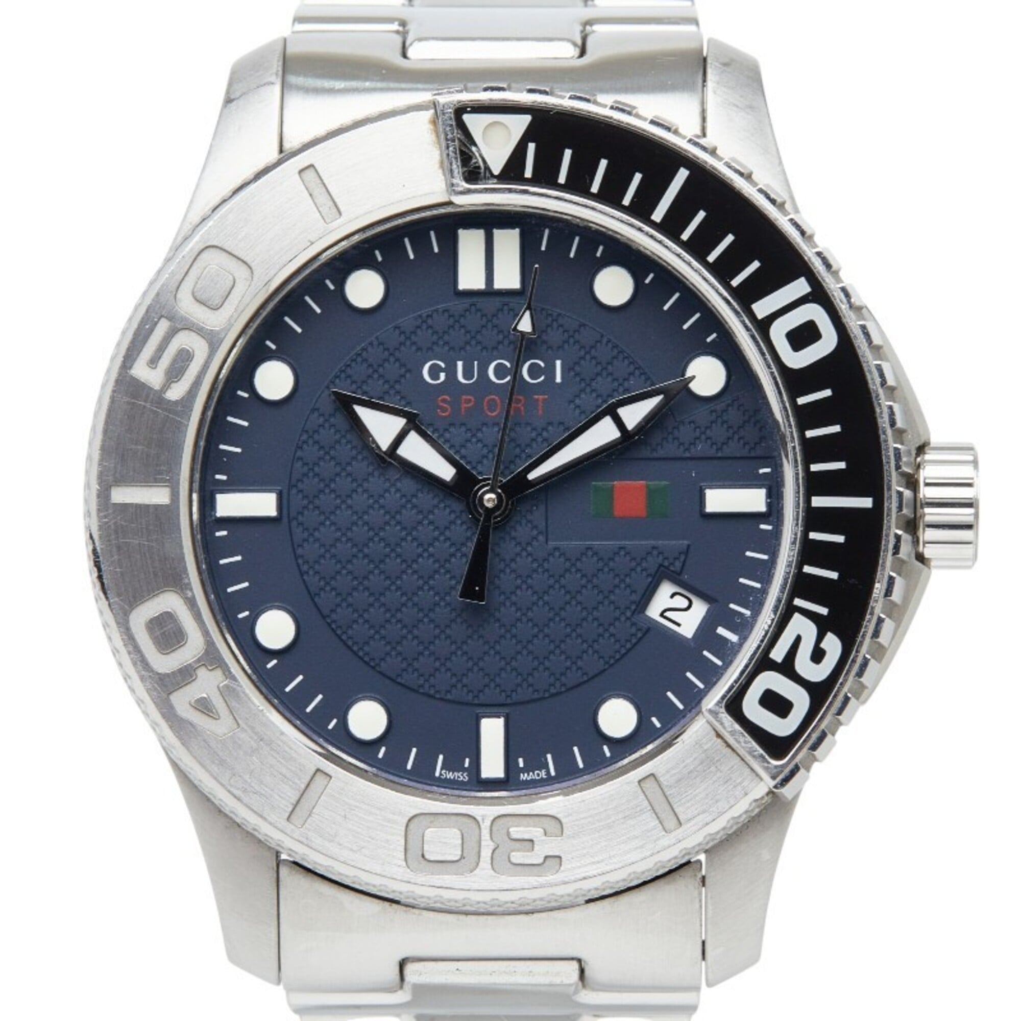 2000_e7054e9c-b8a7-4a5d-a48b-5ab03ff32c68.jpg Gucci G-Timeless Sport Watch YA126253 Quartz Navy Dial Stainless Steel Men's GUCCI - Image 1