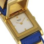 Hermes HERMES Medor Watch Gold Plated x Embossed Leather 1994 Quartz Analog Display White Dial Ladies - Image 3
