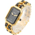 Chanel CHANEL PremiÃ¨re S Watch, Gold Plated (GP), Leather Strap, Women's, Black, H0001 - Image 2
