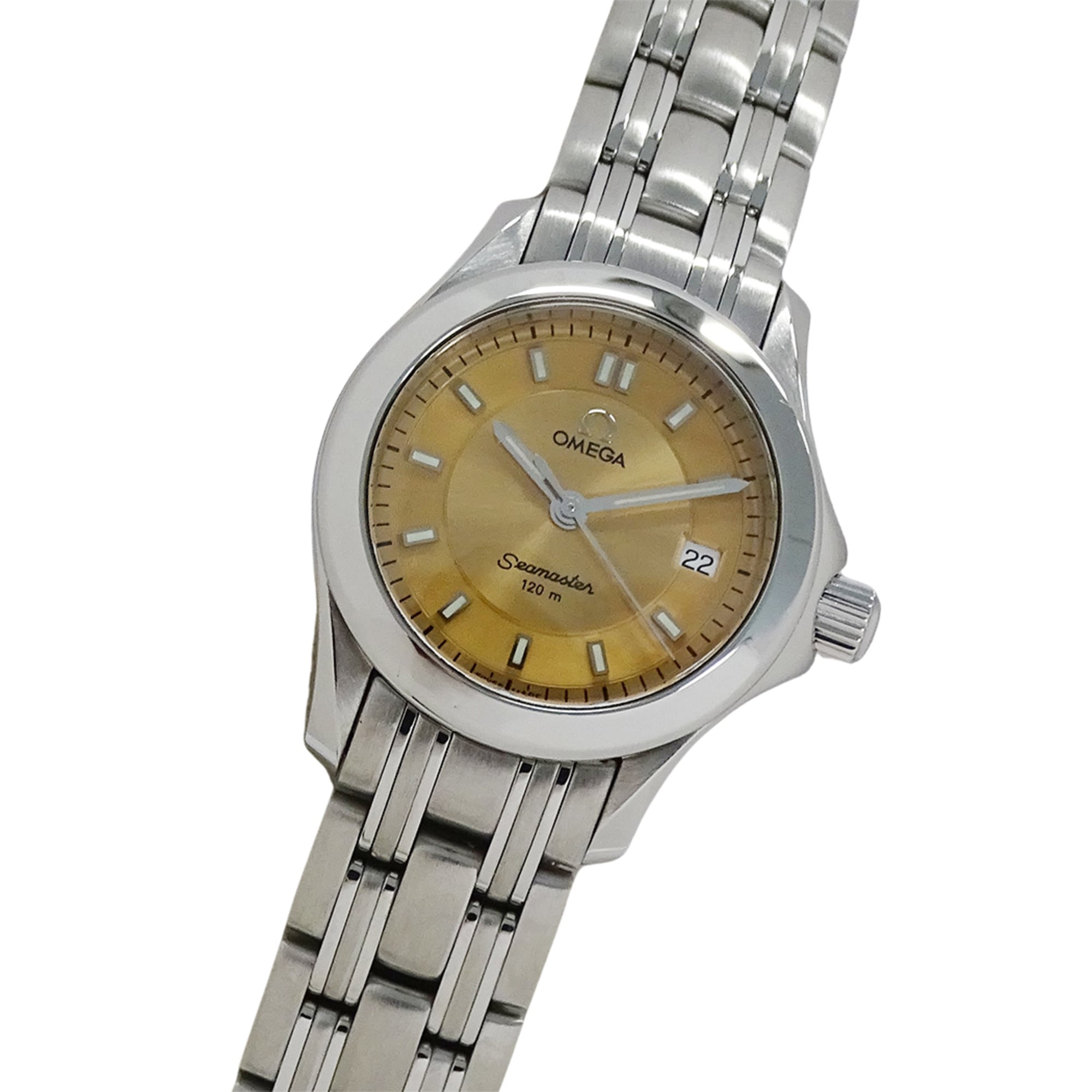 2000_e8985246-f2b7-400b-b998-249161d29ab7.jpg Omega Seamaster 2581.62 Wo Brand Name 120m Water Resistant Date Quartz Movement Stainless Steel (SS) Silver & Orange - Image 1