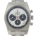 Zenith Chronomaster Revival El Primero Watch 50th Anniversary Limited Edition Model 03.A384.400 Stainless Steel Automatic Chronograph White Dial Men's