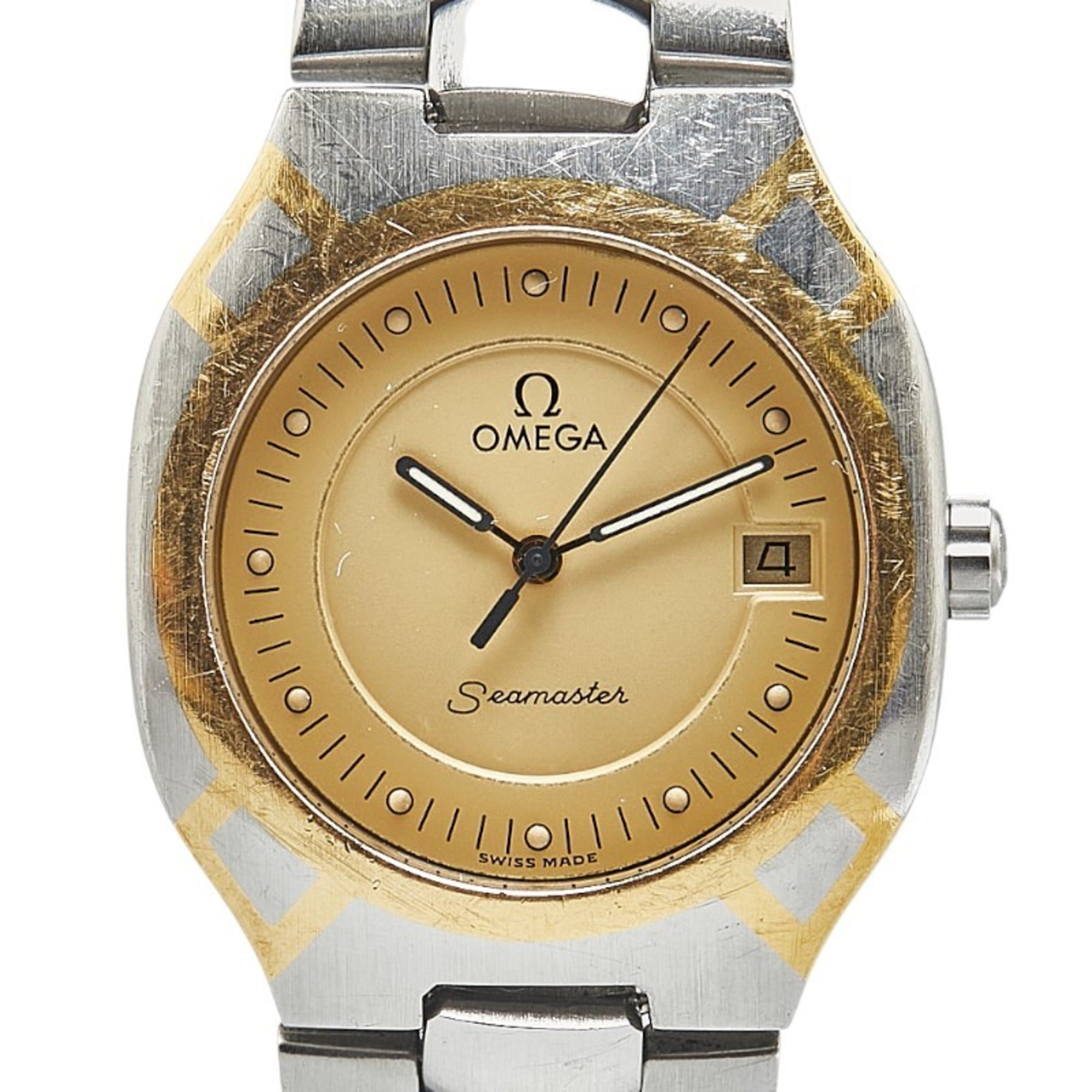 2000_eb65d0a9-29cb-42ba-8a11-2e27bb5af13e.jpg OMEGA Seamaster Polaris Watch Quartz Gold Dial Stainless Steel Yellow Ladies - Image 1