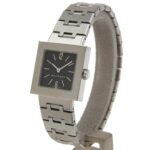 BVLGARI Quadrado SQ22SS Stainless Steel Watch with Quartz Movement, Analog Display, Black Dial, for Women - Image 2