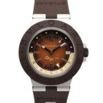Bulgari BVLGARI Aluminum GMT Watch, Rubber Strap, Aluminum, Men's, Brown, BB40ATGMT