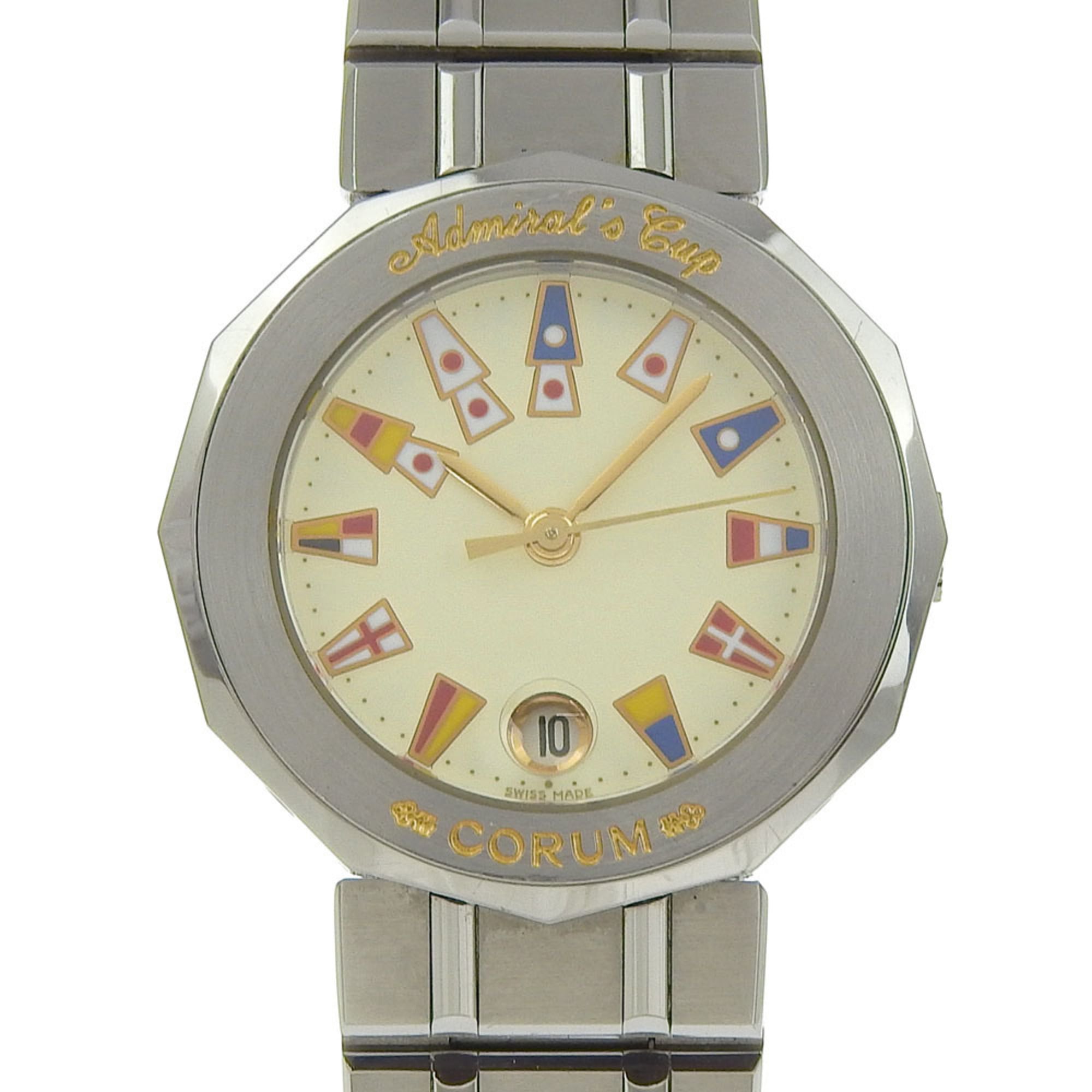 2000_ee451e03-d5b0-4a6c-a4f8-c390f44e0972.jpg Corum Admiral's Cup Watch 39.610.20 V-50 Stainless Steel Quartz Analog Display White Dial Women's - Image 1