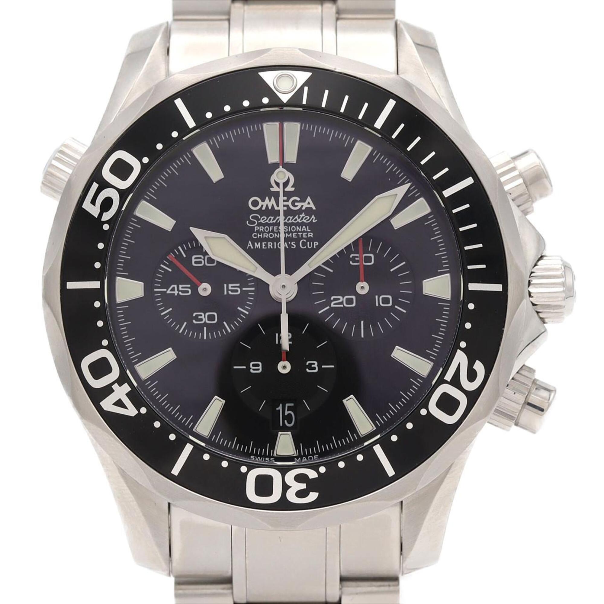 2000_eeb7df28-93a5-46c6-9333-3bf29fea34f2.jpg Omega Seamaster Professional Chronograph America's Cup 2594.50 Stainless Steel Automatic Watch - Image 1