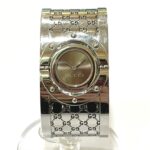 GUCCI YA112501 GG Toile Collection Wide Bangle Wo Stainless Steel Silver