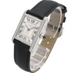 Cartier Tank Must SM Stainless Steel Leather Strap Diamond Ladies Silver Tone W4TA0016 - Image 2