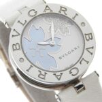 BVLGARI B-zero1 Watch BZ30FDSL Stainless Steel x Leather Flower Quartz Analog Display White Shell Dial Women's - Image 3