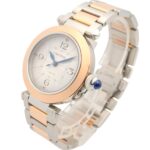 Cartier Pasha de watch, 18K pink gold (PG) stainless steel, boys' size, silver tone, W2PA0008 - Image 2