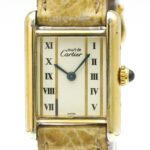 CARTIER Must Tank Vermeil Gold Plated Quartz Ladies Watch 5057001