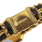 Chanel CHANEL Premiere S Watch H0001 Gold-plated x Leather Quartz Analog Display Black Dial Ladies - Image 7