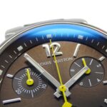 Louis Vuitton LOUIS VUITTON Boys' Watch Tambour Chronograph Date Quartz QZ Stainless Steel SS Leather Q1321 Silver Brown - Image 9