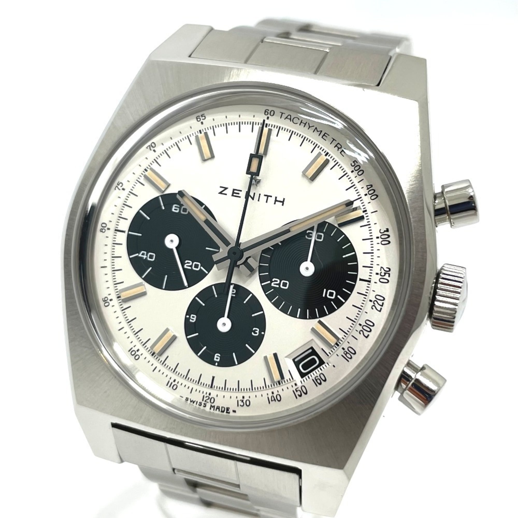 2000_f7015e07-704c-46e6-a8fc-9cf8cfd82ea8.jpg ZENITH 3.L384.400 Lupin the Third 2nd Edition Japan Limited 200 Pieces Revival A384 Chronomaster Watch Stainless Steel Men's Silver - Image 1