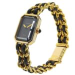 Chanel CHANEL Premiere L Watch Gold Plated x Leather Quartz Analog Display Black Dial Ladies - Image 2