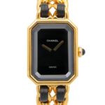 Chanel CHANEL PremiÃ¨re S Watch, Gold Plated (GP), Leather Strap, Women's, Black, H0001