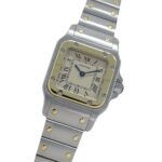 Cartier women's watch, Santos Galbee SM, quartz movement, stainless steel (SS), gold (YG), W20012C4.