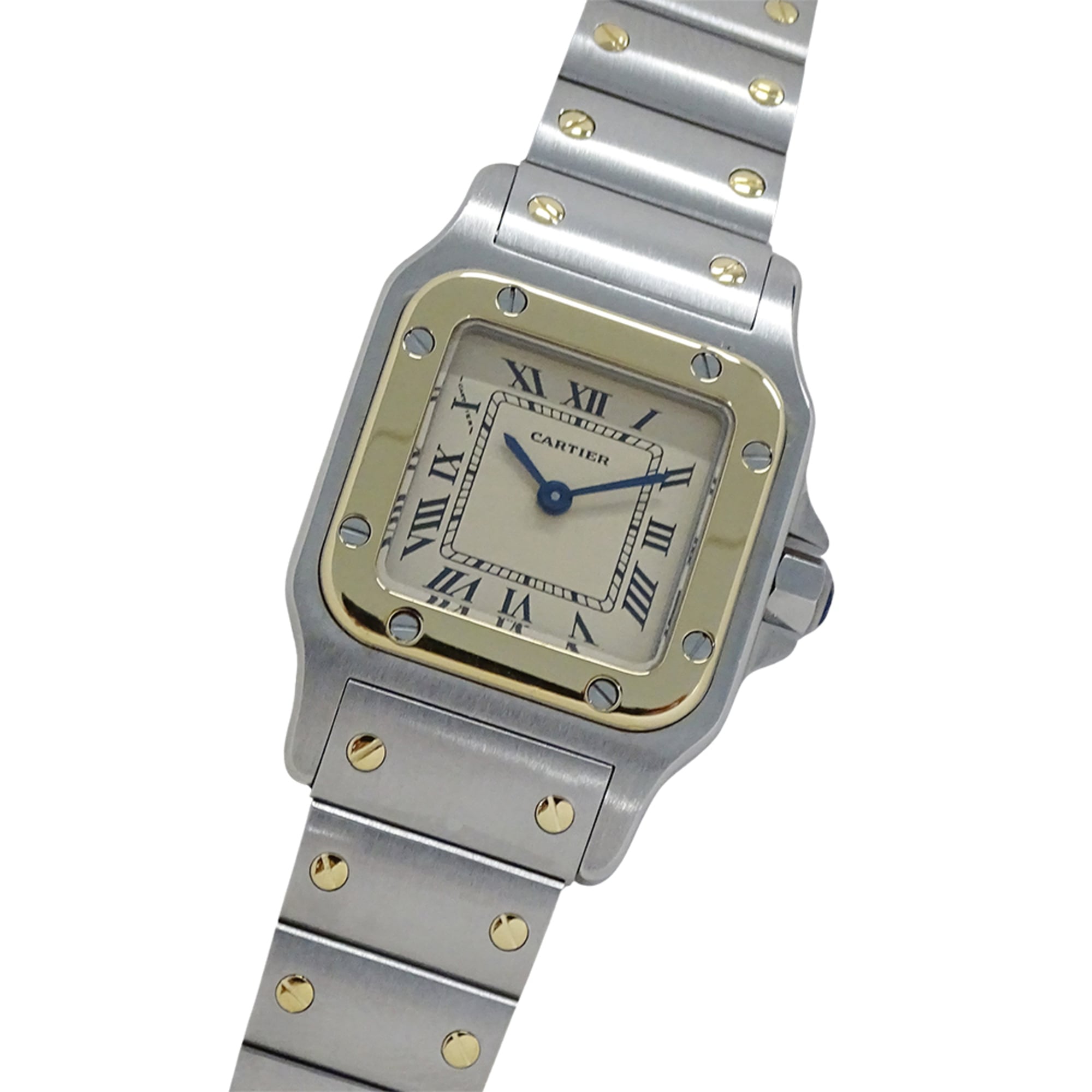 2000_f84ba109-ebd0-4f00-a493-37d092866e07.jpg Cartier women's watch, Santos Galbee SM, quartz movement, stainless steel (SS), gold (YG), W20012C4. - Image 1