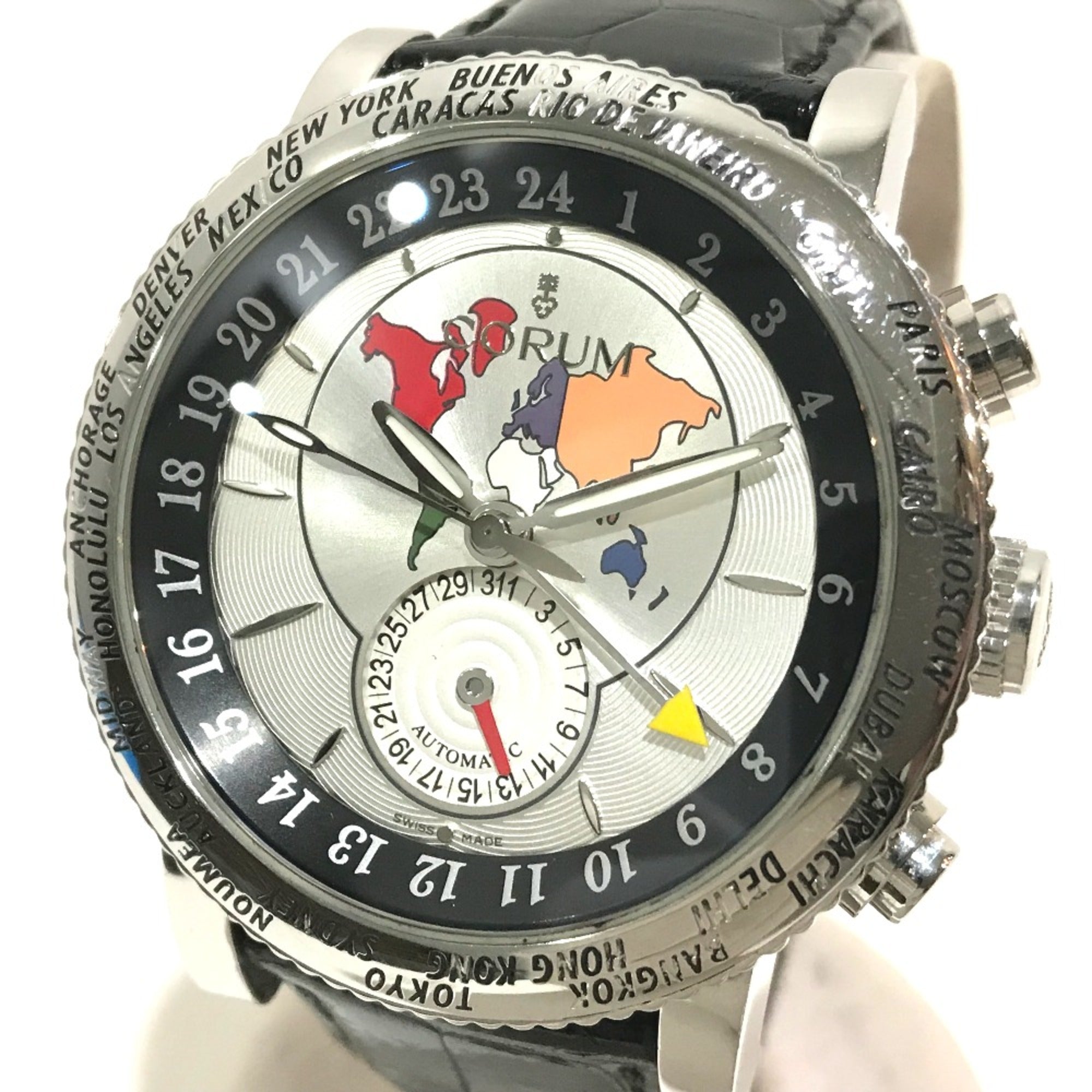 2000_f8f40283-1bb1-4b79-9df1-c2306c0dee6a.jpg Corum 983.201.20 Back scale Automatic Wristwatch Silver Black belt - Image 1