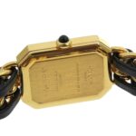 CHANEL Premiere S Watch H0001, Gold-Plated Leather Quartz Movement, Analog Display, Black Dial, Women's - Image 6
