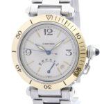 CARTIER Pasha 38 Power Reserve 18K Gold Steel Watch W31012H3