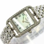Hermes Cape Cod Mini CC1 192 Women's Watch, Diamond Bezel, White Shell, 18K Gold, Solid Quartz Watch - Image 6