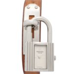 Hermes Kelly Stainless Steel Leather Strap Wo Silver Tone KE1.210