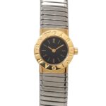 Bulgari Tubogas Combination BB192T Wo Black 18KYG Yellow Gold Quartz