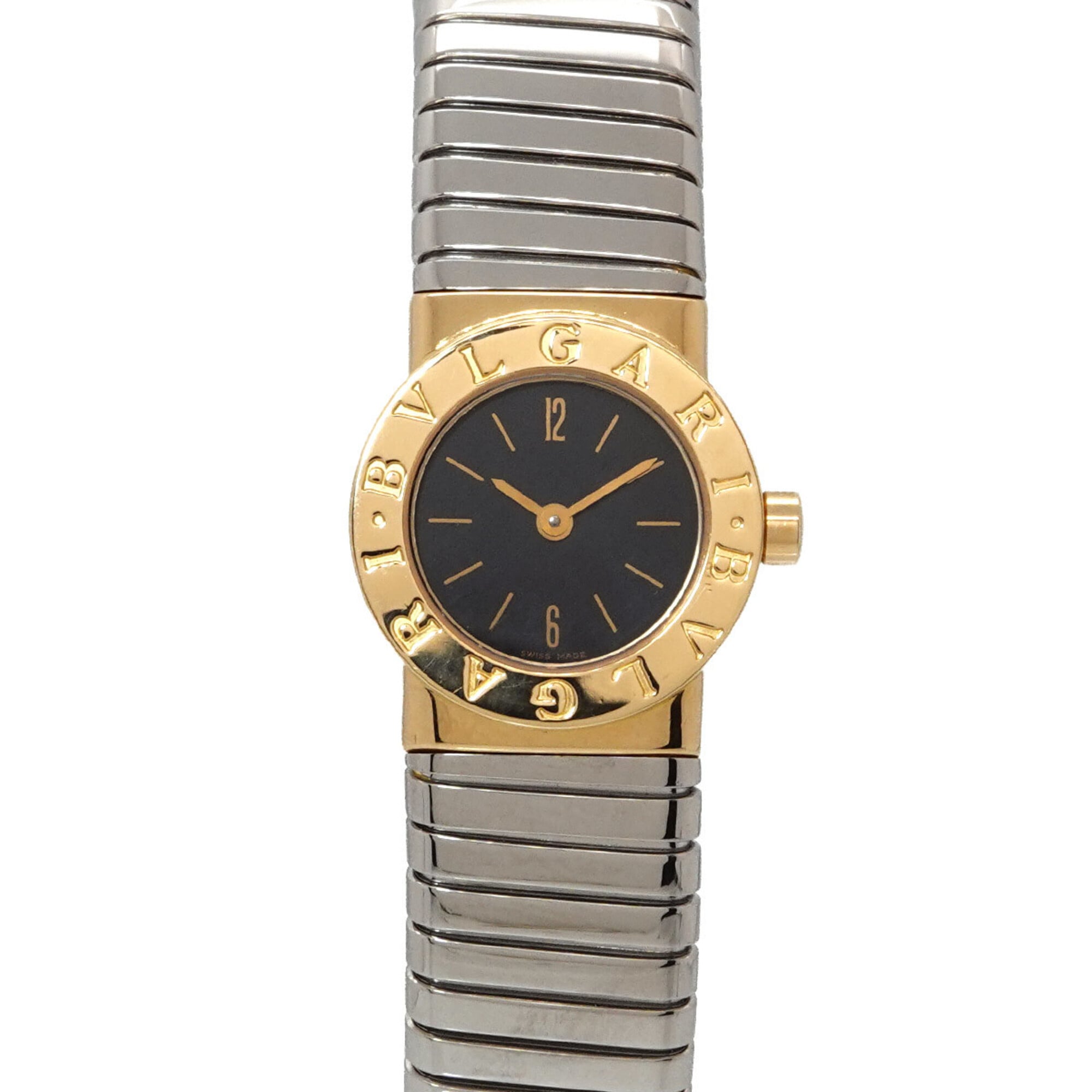 2000_fa660044-cee9-4131-96c4-357a15a32ba4.jpg Bulgari Tubogas Combination BB192T Wo Black 18KYG Yellow Gold Quartz - Image 1