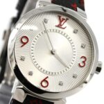 Louis Vuitton Tambour Monogram 8P Q13MJA Stainless Steel Quartz Watch - Image 4